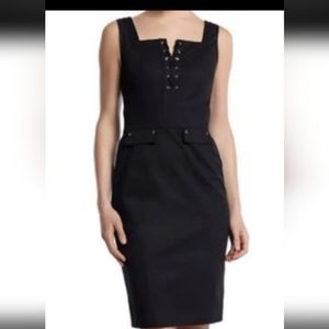 White House Black Market black lace up dress nwt